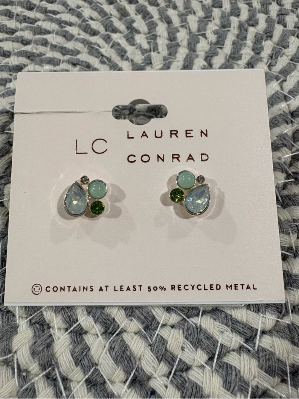 Lauren Conrad Blue, Mint & Green Cluster Stud Earrings